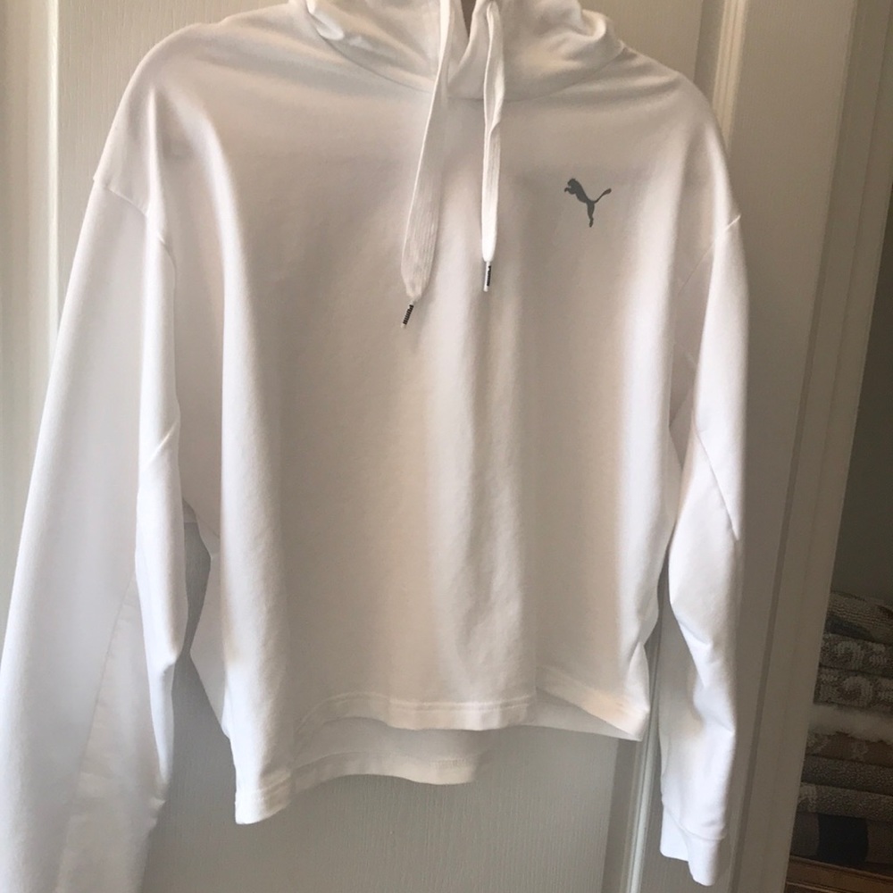 Puma white crop hoodie